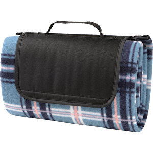 Picknickdecke OUTDOOR BREAK , blau, schwarz, weiß, Polyester / Polyethylene, 150,00cm x 125,00cm (Länge x Breite)