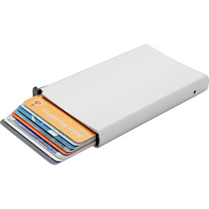 Aluminium RFID Kartenhalter , silber, Aluminium, ABS, 6,40cm x 9,90cm x 1,40cm (Länge x Höhe x Breite)