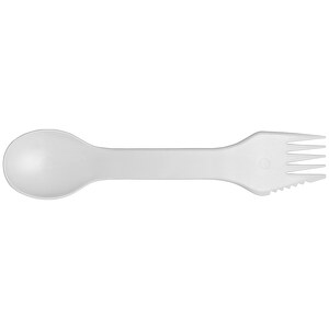 Epsy Pure 3-in-1 Spoon, Fork And Knife , weiß, 99% GPPS Plastic, 1% Antibacterial additive, 17,20cm x 0,30cm x 3,70cm (Länge x Höhe x Breite)