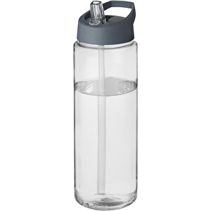H2O Active® Vibe 850 Ml Sportflasche Mit Ausgussdeckel , transparent, storm grey, PET Kunststoff, 72% PP Kunststoff, 17% SAN Kunststoff, 11% PE Kunststoff, 24,30cm (Höhe)