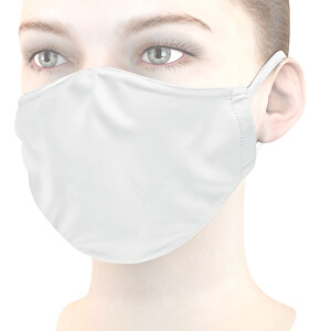 Mikrofaser-Gesichtsmaske , weiß, 70% Polyester, 30% Polyamid, 18,00cm x 8,00cm (Länge x Breite)