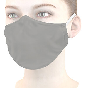 Mikrofaser-Gesichtsmaske Mit Nasenbügel , hellgrau, 70% Polyester, 30% Polyamid, 18,00cm x 8,00cm (Länge x Breite)
