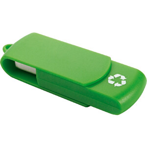 USB Stick Zum Heraus Drehen Aus 100% Recycling-Material , grün MB , 8 GB , ABS MB , 2.5 - 6 MB/s MB , 6,00cm x 1,05cm x 1,80cm (Länge x Höhe x Breite)