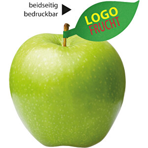 Apfel Grün + Apfelblatt 4c , grün, 7,50cm (Höhe)