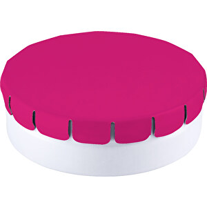 Super Runde Click-Plastikdose 45 Mm , rosa/weiss, Metall/Kunststoff, 1,50cm (Länge)