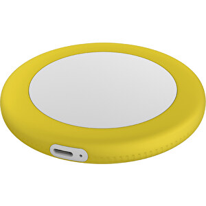 Wireless Charger REEVES-myMATOLA , Reeves, weiss/gelb, Kunststoff, Silikon, 1,05cm (Höhe)
