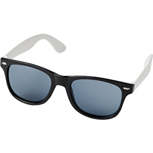 Sun Ray Sonnenbrille Mit Weißen Bügeln , schwarz, PC Kunststoff, 14,50cm x 5,00cm x 14,50cm (Länge x Höhe x Breite)