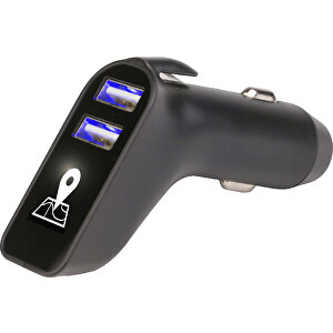 SCX.design V11 GPS Auto-Tracker Mit Leuchtlogo , schwarz, weiß, ABS Kunststoff, 8,20cm x 2,30cm x 4,80cm (Länge x Höhe x Breite)