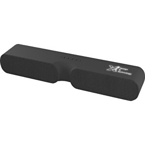 SCX.design S50 2 X 10 W Antibakterielle Sound-Bar Mit Leuchtlogo , schwarz, weiss, Gummi, 38,00cm x 6,00cm x 6,80cm (Länge x Höhe x Breite)