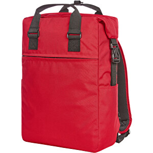 Notebook-Rucksack DAILY , Halfar, rot, rPET, 12,00cm x 42,00cm x 30,00cm (Länge x Höhe x Breite)