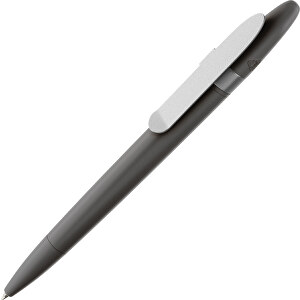 Prodir DS5 TSM Twist Kugelschreiber , Prodir, schwarz-silber satiniert, Kunststoff/Metall, 14,30cm x 1,50cm (Länge x Breite)