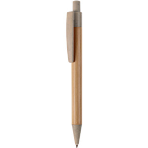 Kugelschreiber Bambus Mit Weizenstroh Elementen , grau, Bamboo & Wheatstraw, 14,00cm (Länge)