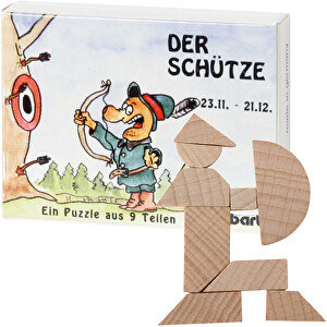 Mini-Schütze-Puzzle , , 6,50cm x 1,30cm x 5,00cm (Länge x Höhe x Breite)