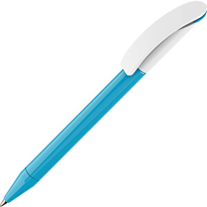 Prodir DS3 TPP Twist Kugelschreiber , Prodir, cyanblau/weiß, Kunststoff, 13,80cm x 1,50cm (Länge x Breite)