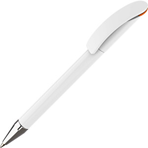 Prodir DS3 TPC Twist Kugelschreiber , Prodir, weiß-orange, Kunststoff/Metall, 13,80cm x 1,50cm (Länge x Breite)