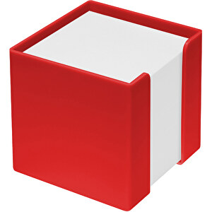 Zettelbox 'Alpha' , rot, PS+PAP, 10,00cm x 10,00cm x 10,00cm (Länge x Höhe x Breite)