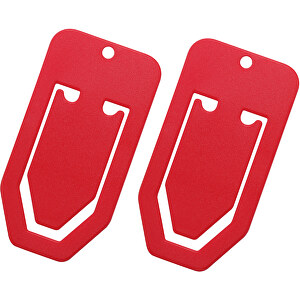 Zettelklammer, Maxi , rot, PS, 1,30cm x 0,03cm x 0,68cm (Länge x Höhe x Breite)