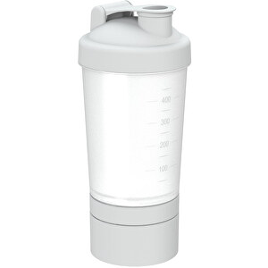 Shaker 'Protein', Pro 2, 0,40 L , transparent/weiß, Kunststoff, 22,80cm (Höhe)