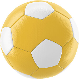 Fußball Platinum 30-Panel-Matchball - Individuell Bedruckt Und Handgnäht , goldgelb / weiß, PU, 4-lagig, 