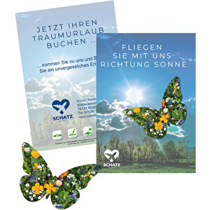 Samenpapier Auf A6-Karte - Schmetterling , individuell, Papier, Saatgut, 10,50cm x 14,80cm (Länge x Breite)