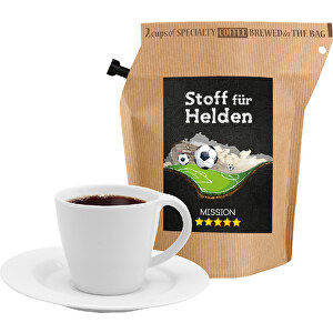 WM-Kaffee Stoff Für Helden, Wiederverwendbarer Brühbeutel Mit Fairtrade Kaffee Aus Honduras , , 18,00cm x 0,50cm x 18,80cm (Länge x Höhe x Breite)