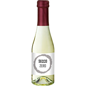 Secco ZERO - Schäumendes Getränk Aus Alkoholfreiem Wein - Flasche Klar - Kapselfarbe Bordeauxrot , bordeaux, Glas, 5,50cm x 20,00cm x 5,50cm (Länge x Höhe x Breite)