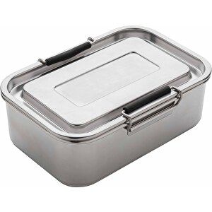 Auslaufsichere Lunchbox Aus RCS Recyceltem Stainless Steel , silber, Recycelter rostfreier Stahl, 18,20cm x 6,30cm x 13,00cm (Länge x Höhe x Breite)