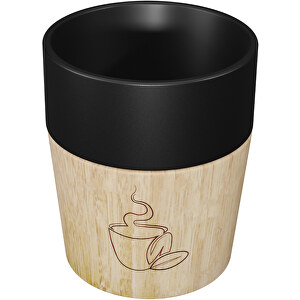 SCX.design D05 Magnetischer Keramik-Kaffeebecher , schwarz, Keramik, Kautschukholz, 9,00cm (Höhe)