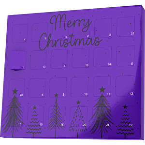 XS Adventskalender Merry Christmas Tanne , M&M's, violet / schwarz, Vollkartonhülle, weiß, 1,60cm x 12,00cm x 14,00cm (Länge x Höhe x Breite)