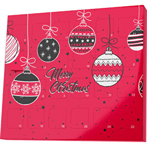 XS Adventskalender Weihnachtskugeln , M&M's, ampelrot / schwarz, Vollkartonhülle, weiss, 1,60cm x 12,00cm x 14,00cm (Länge x Höhe x Breite)