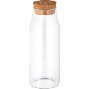 JASMIN 1000. Flasche Aus Glas 1L , natur, Borosilikatglas PP, Bambus, 28,00cm (Höhe)