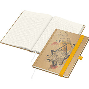Notizbuch Match-Book Creme Bestseller Natura Braun-individuell A4, Gelb , braun, gelb, 29,70cm x 21,00cm (Länge x Breite)