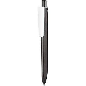Kugelschreiber RIDGE SCHWARZ RECYCLED , Ritter-Pen, schwarz recycled/weiss recycled, ABS-Kunststoff, 141,00cm (Länge)