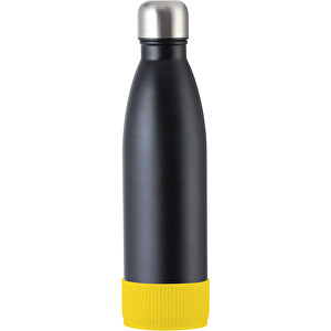 Thermoflasche RETUMBLER MyTOULON , Retumbler, schwarz / gelb, Edelstahl, Kunststoff, Silikon, 4,30cm x 26,00cm x 7,00cm (Länge x Höhe x Breite)
