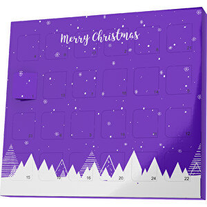 XS Adventskalender Weihnachtswald , M&M's, violet / weiss, Vollkartonhülle, weiss, 1,60cm x 12,00cm x 14,00cm (Länge x Höhe x Breite)