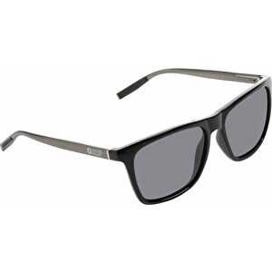 Swiss Peak Polarisierte Sonnenbrille Aus RCS Kunststoff, Schwarz , schwarz, PC - recycelt, 13,90cm x 5,00cm (Länge x Höhe)