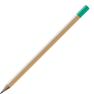Bleistift, Natur, 6-eckig , natur / hellgrün, Holz, 17,50cm x 0,70cm x 0,70cm (Länge x Höhe x Breite)