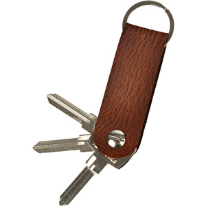 Schlüsselanhänger , cognac, Allgäu Rindleder, 8,00cm x 2,50cm (Länge x Breite)