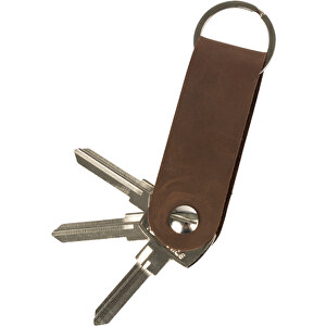 Schlüsselanhänger , braun, Vintage Rindleder, 8,00cm x 2,50cm (Länge x Breite)