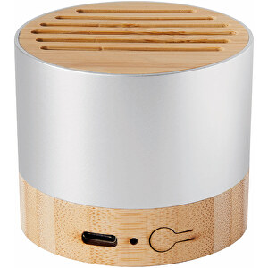Wireless-Lautsprecher PURE SOUND , silber, Aluminium / Bambus, 5,10cm (Länge)
