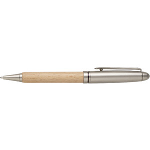 Kugelschreiber Aus Buchenholz Tobias , braun, Holz, Buchenholz, 16,00cm x 2,40cm x 4,00cm (Länge x Höhe x Breite)
