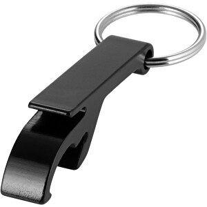 Tao Schlüsselanhänger Mit Flaschen- Und Dosenöffner Aus Recyceltem RCS Aluminium , schwarz, Recycled Aluminium, 6,00cm x 2,60cm x 1,00cm (Länge x Höhe x Breite)