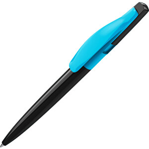 Prodir DS2 PPP Push Kugelschreiber , Prodir, schwarz / cyanblau, Kunststoff, 14,80cm x 1,70cm (Länge x Breite)