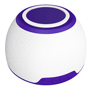 EnergizePro - Kabelloser Lautsprecher Mit 15W, Schnellladefunktion Und LED , weiß / violet, Gummierter Kunststoff Textil, 104,00cm x 104,00cm (Länge x Breite)
