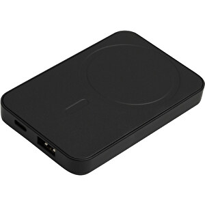 Powerbank MAGNET , schwarz, Kunststoff, 9,80cm x 1,50cm x 6,40cm (Länge x Höhe x Breite)