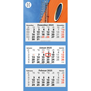 3-Monats Faltkalender 'Tres-Light Plus' , Rückwand: 320 g/m² Chromokarton, Kalenderblätter: 70 g/m² holzfrei weiß, chlorfrei gebleicht, 68,00cm x 33,00cm (Höhe x Breite)