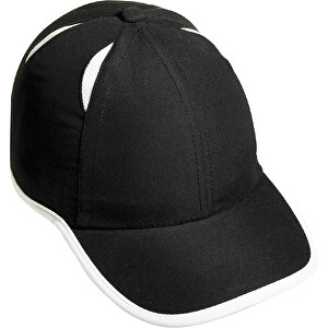 6 Panel Micro-Edge Sports Cap , Myrtle Beach, schwarz/light-grau, 100% Polyester, one size, 