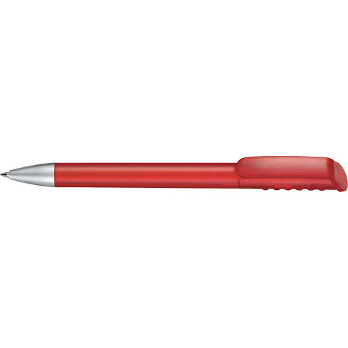 Kugelschreiber TOP SPIN FROZEN , Ritter-Pen, rot-frozen, ABS-Kunststoff, 14,10cm (Länge), Bild 3