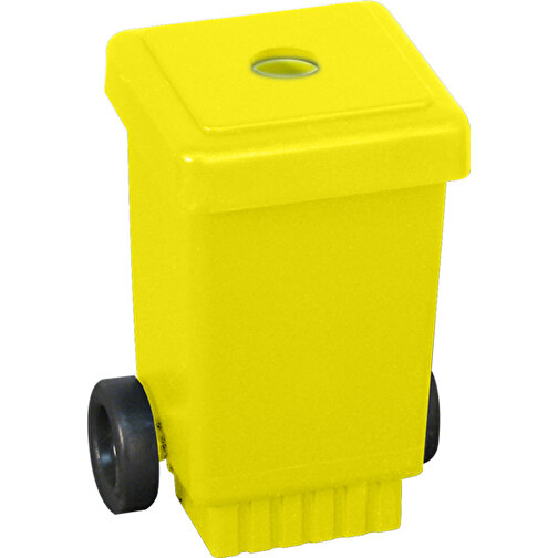Mülltonnen-Spitzer - Recycelt , Green&Good, gelb, recycelter Kunststoff, 6,50cm x 4,50cm x 4,50cm (Länge x Höhe x Breite), Bild 1