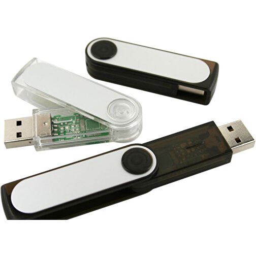 USB-Stick SWING II 8GB , Promo Effects MB , klar / transparent MB , 8 GB , Kunststoff/Aluminium MB , 3 - 10 MB/s MB , 5,90cm x 1,10cm x 1,65cm (Länge x Höhe x Breite), Bild 3